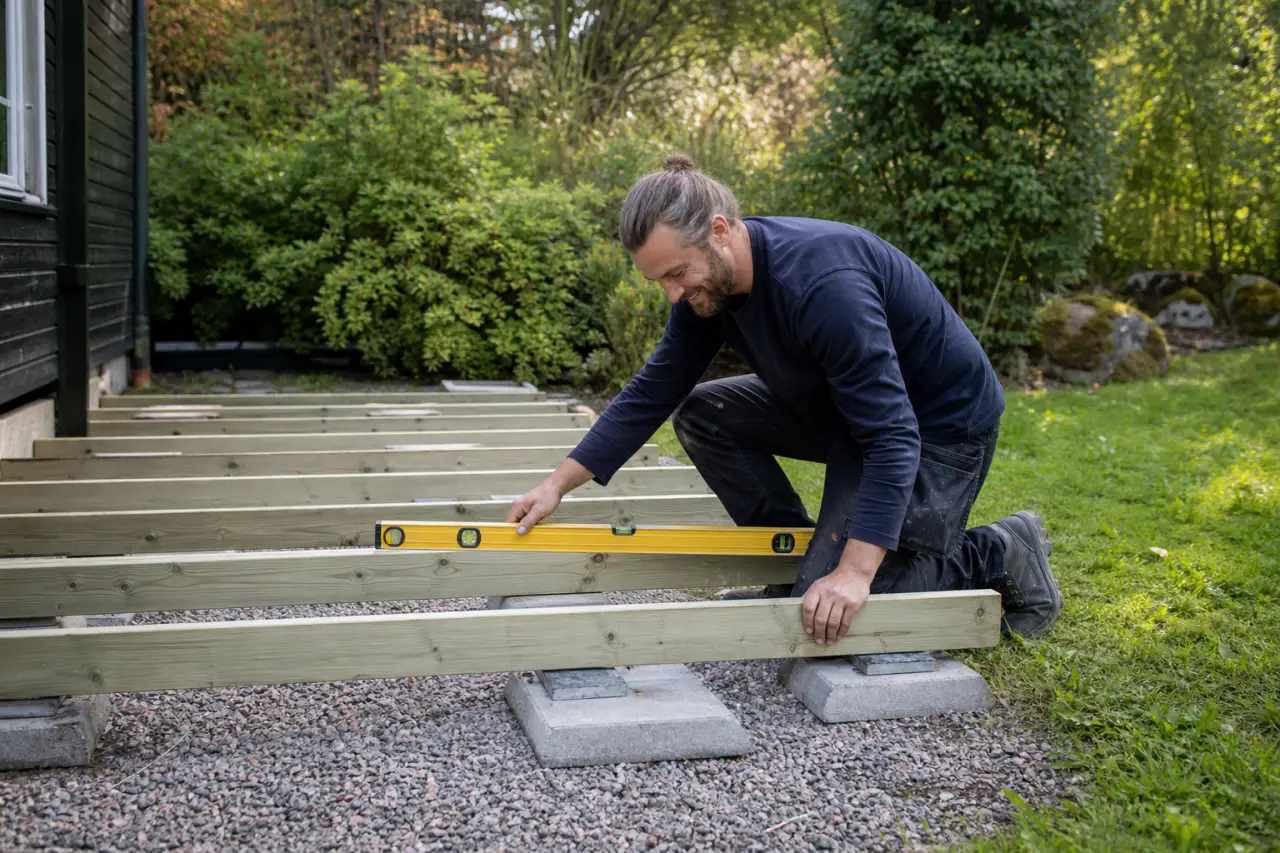Bygga altan på plintar och plattor